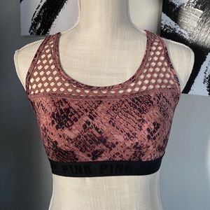 PINK - mauve / black sports bra in EUC